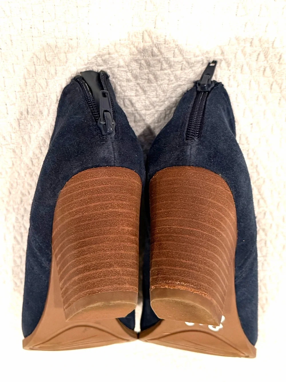 Carlos by Carlos Santana Dark Blue Suede Cutout Ankle Booties